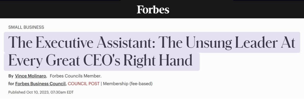 forbes article about executive assistant
