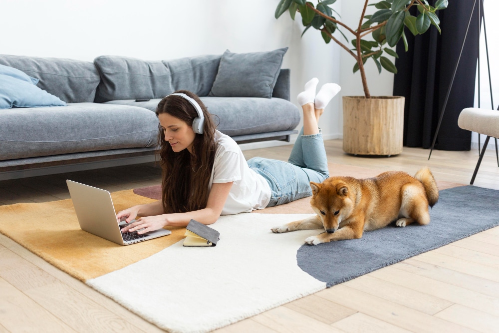 Executive virtual assistant home office showing work-life integration and professional remote workspace